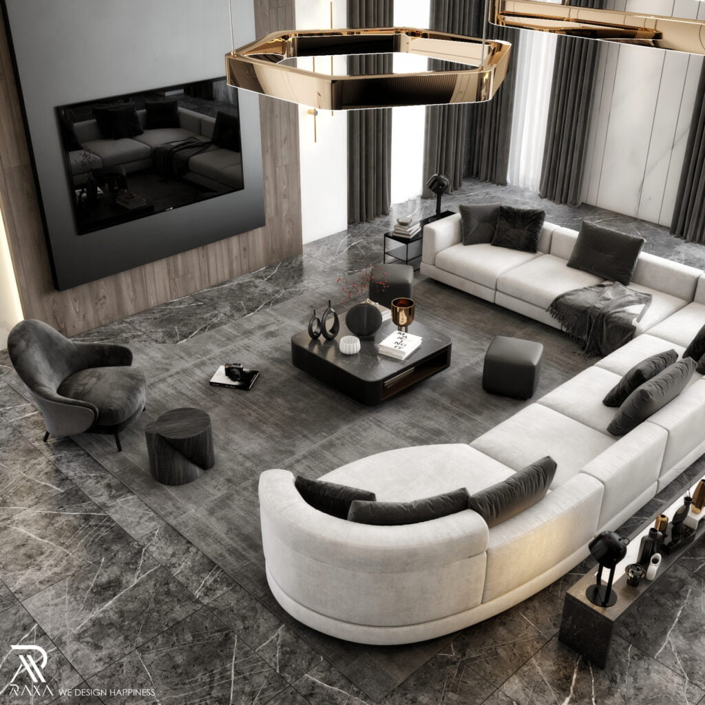 Private Villa - Living Area Design 2023 - RAXA STUDIO