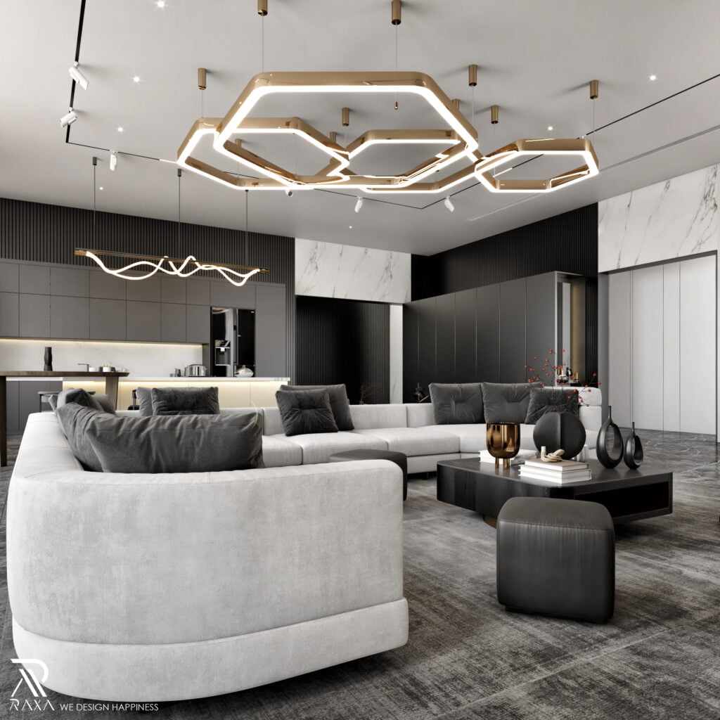 Private Villa - Living Area Design 2023 - RAXA STUDIO
